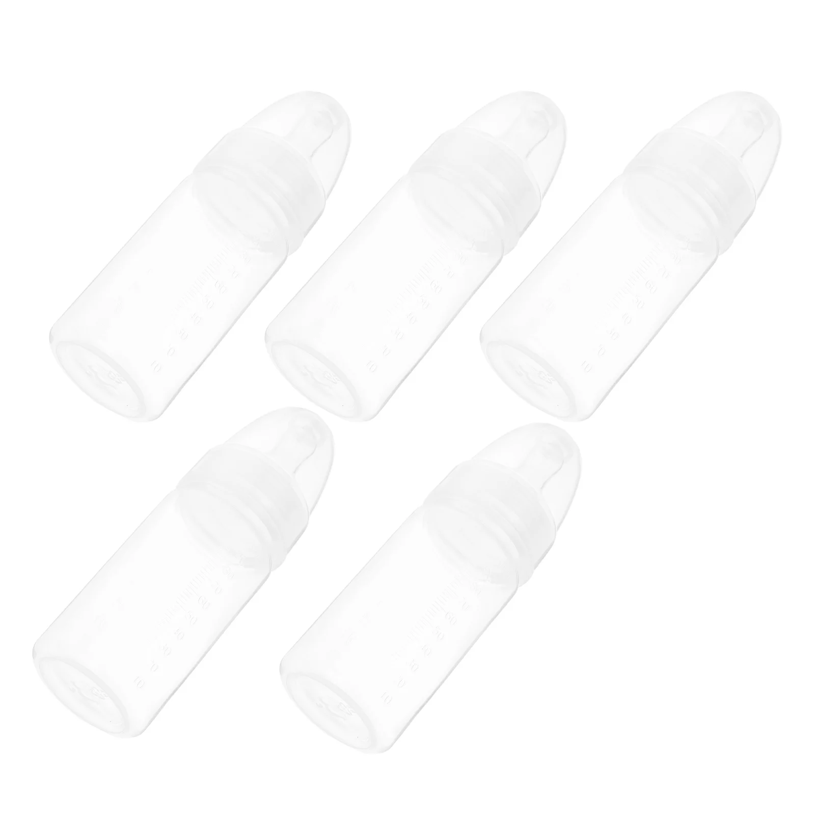 

5 Pcs Disposable Baby Bottles 100ml PP Material Wide Scale Newborn Feeding Helper Soft Silicone Teat Easy Suck Once