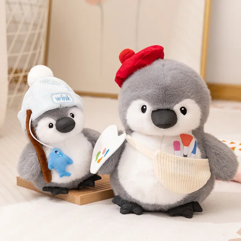 

25/35CM Cute Fat Penguin Plush Toy Chef Painter Fishing Penguin Doll Plush Pillow Dolls Stuffed Animal Toys Boy Girls Xmas Gifts