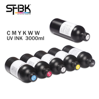 5 bottles 1 set kit 1250ML/2500ML UV Ink for flatbed printer Used in EPSON DX5 DX7 DX11 TX800 XP600 L1800 L805 R1390 Printhead