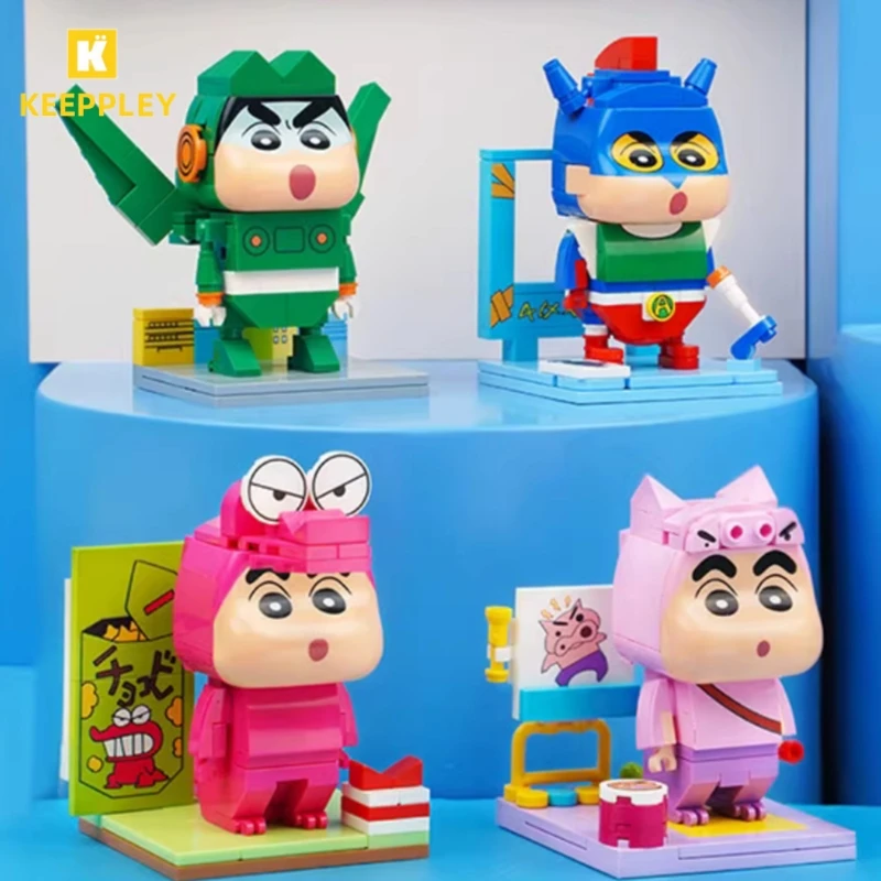 

Keeppley Building Blocks Anime Crayon Shin-chan Splicing Action Kamen Cartoon Model Educational Toy Collection Gift