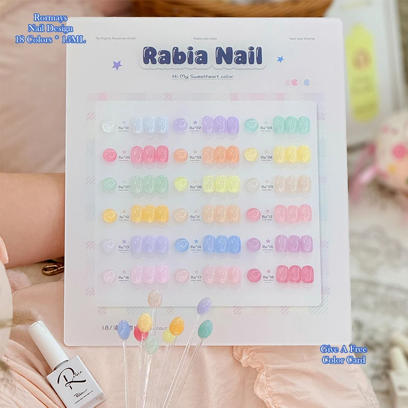 18Pcs Macaron Nail Gel Polish Set Candy Color Jelly Translucent UV LED Gel Varnish Soak Off Pastel Colors For Nail Art Manicure