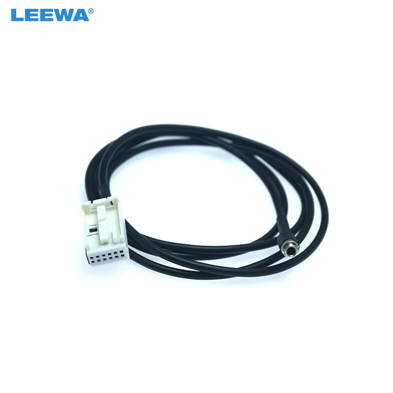 

LEEWA Car 3.5mm Female To AUX-IN Audio Wire Cable Adapter for Audi A4 A3 A6 TT A8 S4 Extension Plug Wiring #CT5802