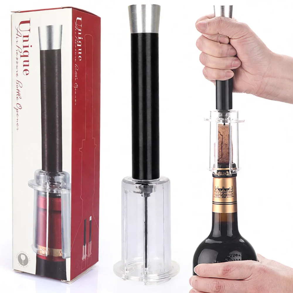 Portable Wine Air Pressure Opener Tool Manual Pump Cork Puller Reliable Kitchen Restaurant Bar Supplies Essential Wine Accessory