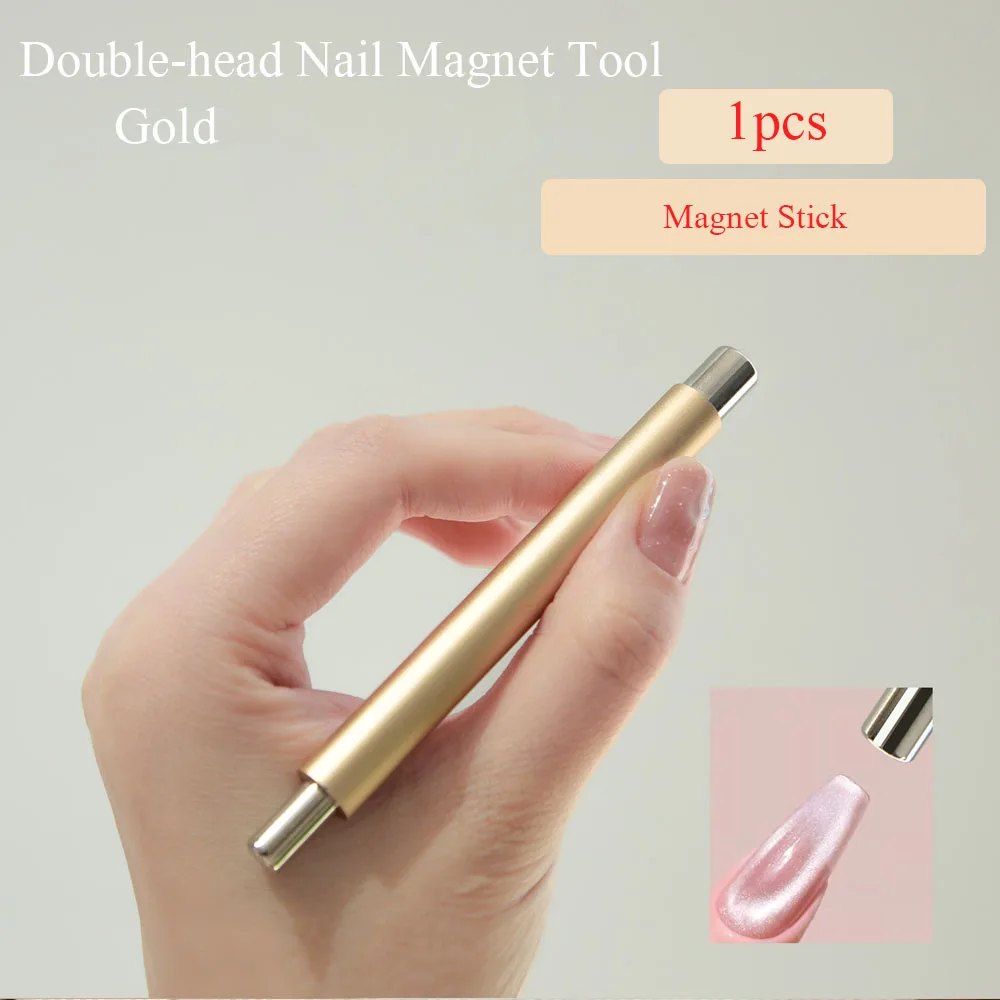  Glasperlen speziell für Katzenauge, rosa Nagel-Magnetstab, neu verbessertes Nagellack-Kleber-Magnetstab, Doppelkopf-Magnetwerkzeug