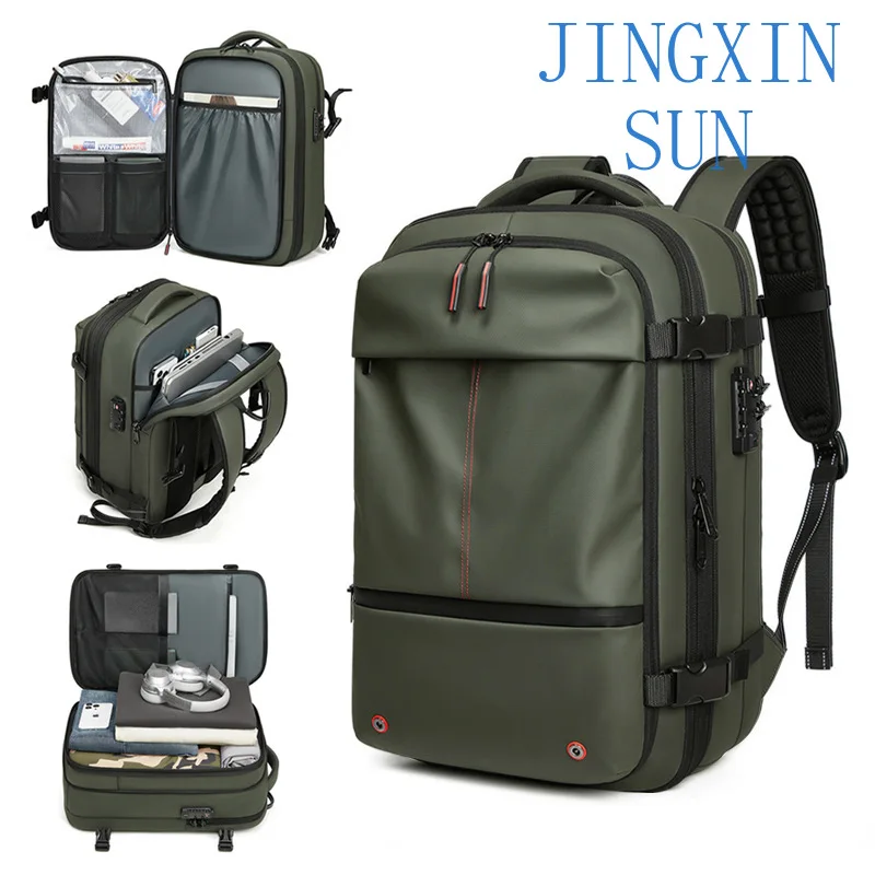 Travel backpack men's large capacity expandable duffel bag vacuum compression multifunctional water-repellent computer backpack