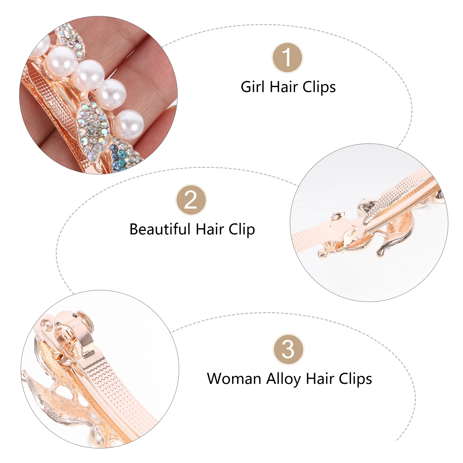 

3 Pcs Pearl Hair Clips Rhinestone Barrettes for Girls Women Bridal Accessories Vintage Hairpins Fix Hairstyles