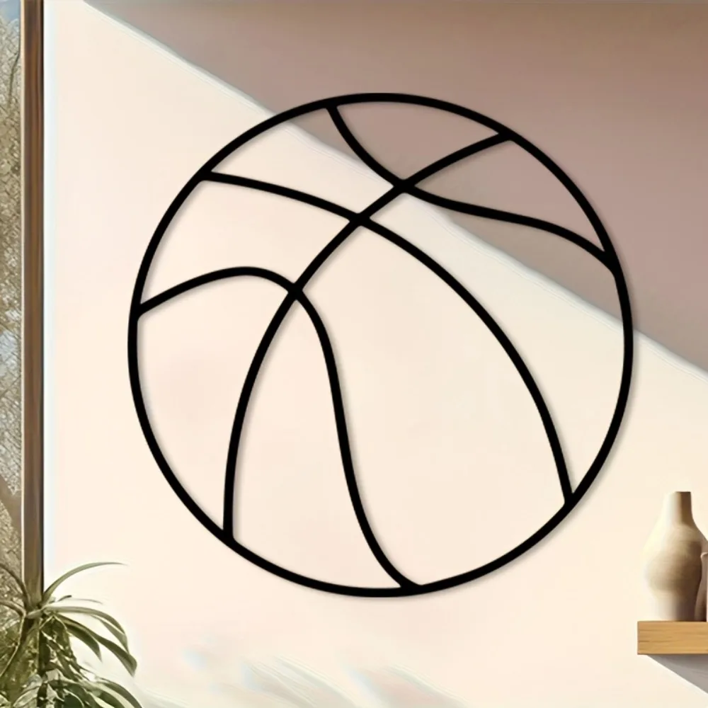 Décoration murale vintage en métal de style basket-ball, résistante aux intempéries, idéale pour la maison, cadeau parfait pour les fans de sport