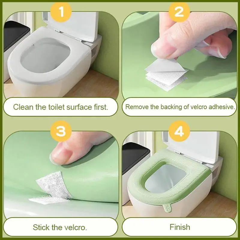 Toilet Cover Bathroom Warmer Toilet Seat EVA Waterproof Toilet Seat Cover Pad Waterproof Removable Toilet Seat Pad Household