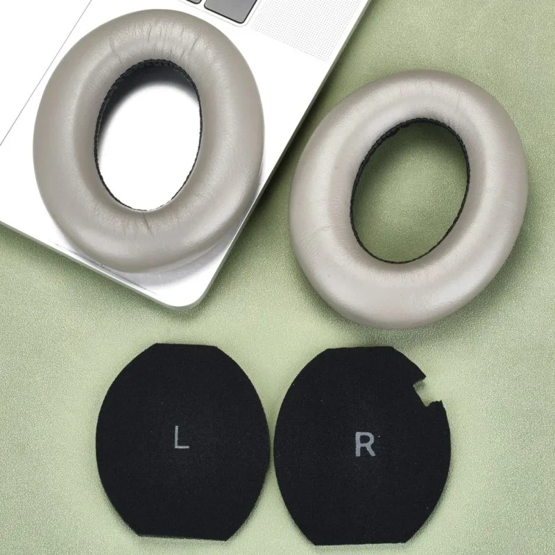 Almohadillas de repuesto completas para auriculares, 1 par, para Sennheiser Momentum 4, almohadillas de cuero proteico, fundas de esponja, orejeras