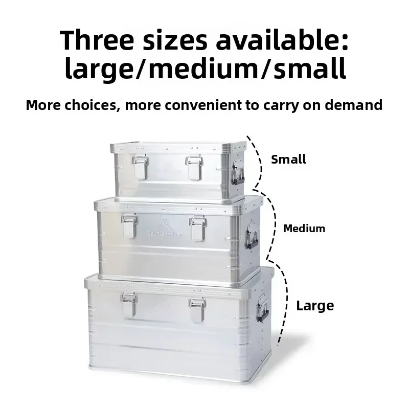 2026 Large Capacity Aluminum Alloy Storage Box for Outdoor Camping Picnic Travel - Multiple Sizes 20L 48L 96L Options