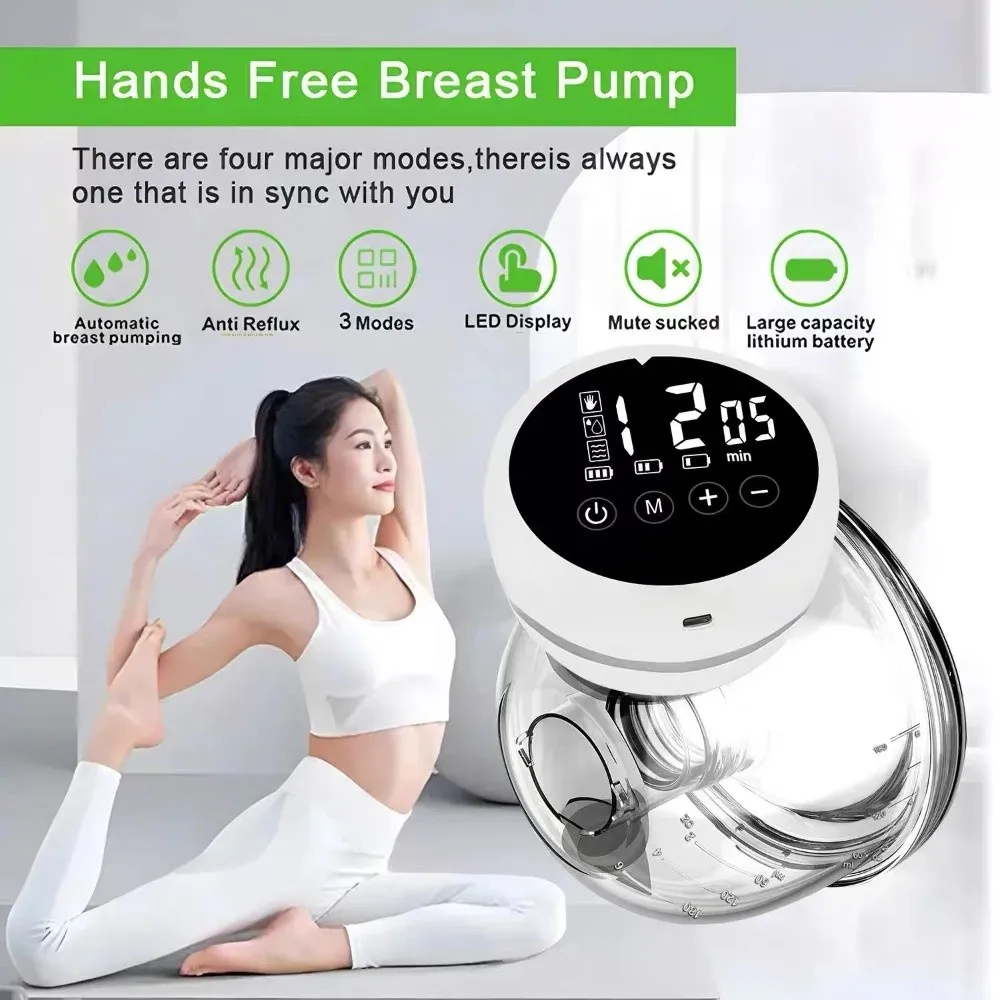 180ML Capacity Electric Breast Pump High Suction Massage Painless Hands Free Breast Pump Intelligent Integrated