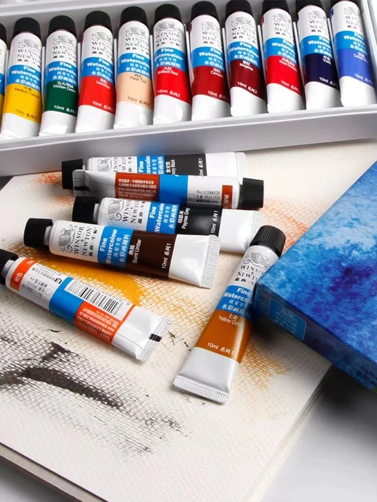 Imagem -05 - Winsor & Newton-tinta Aquarela Profissional Pigmento de Pintura Aquarela para Artistas Suave Fine 12 18 24 36 Cores 10ml