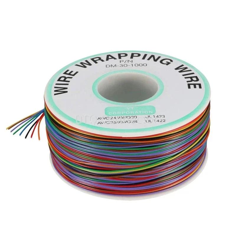 One Roll 8 Colors 30AWG Wire Wrapping  Tinned OK Line PCB Flying Jumper Wire Electrical Wire Insulation Cable PCB Soldering