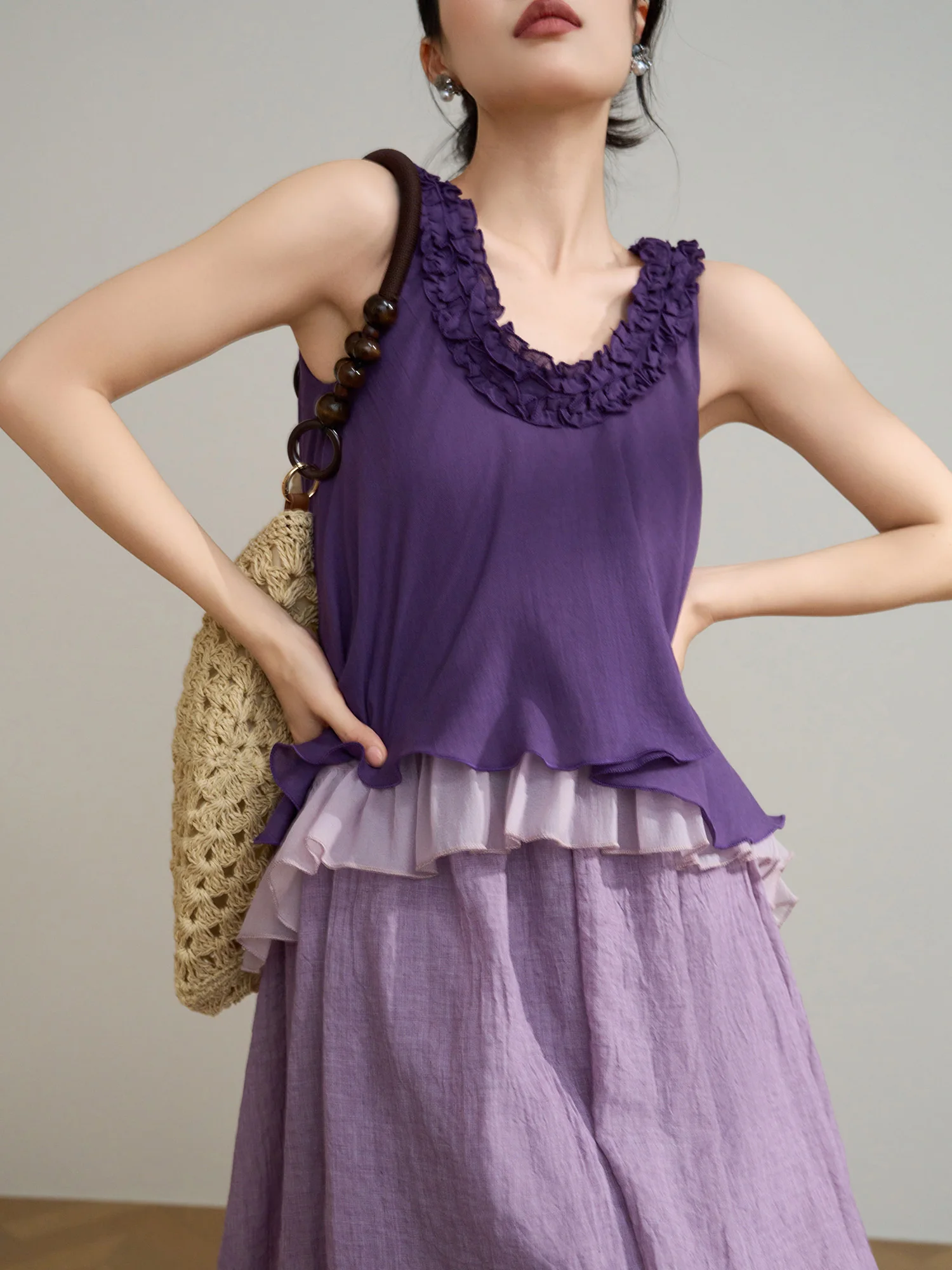 

Flowing Era Summer Beach Style Maxi Dress Women's Hollow out Strapless Gown Natural Waist Comfortable Breathable Polyester
