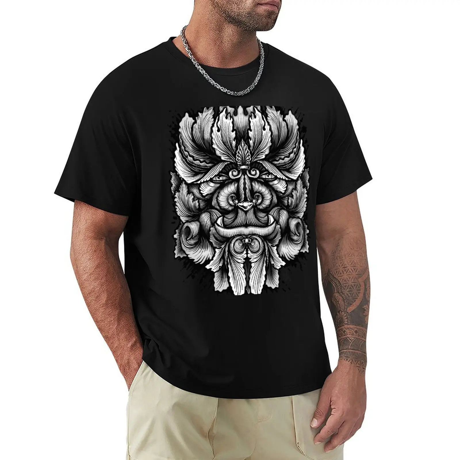 Filigree Leaves Forest Creature Beast Variant T-Shirt t shirts for man slim fit T-Shirt
