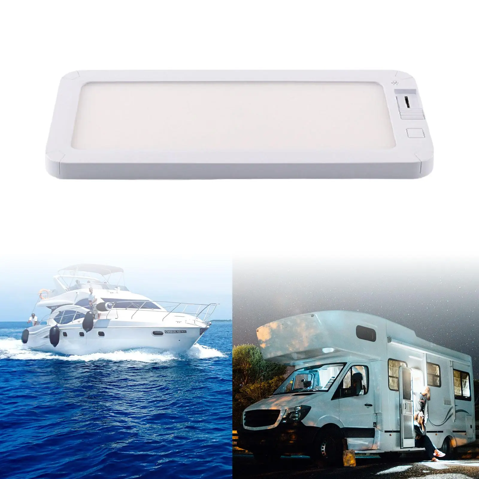 LED Interior RV Light 12V-30V Bright Dimmable RV Ceiling Dome Light Camper Light Lighting Fixture for RV Boat Truck Car Van