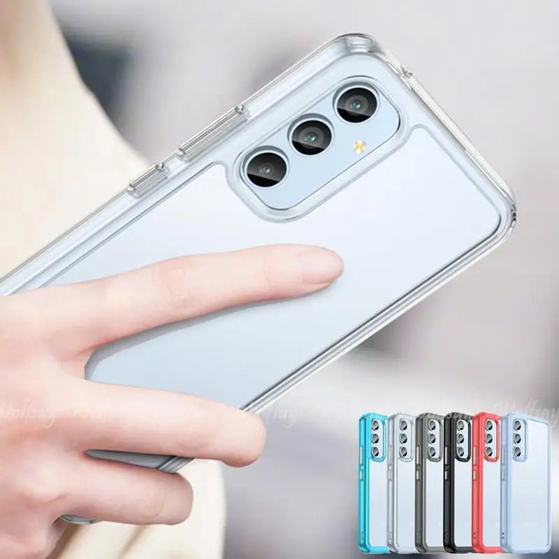 For Samsung Galaxy A54 Case Silicone Clear Border Shockproof TPU Capa Samsung A54 A14 A04S A34 A53 A73 A33 A23 Protector Cover