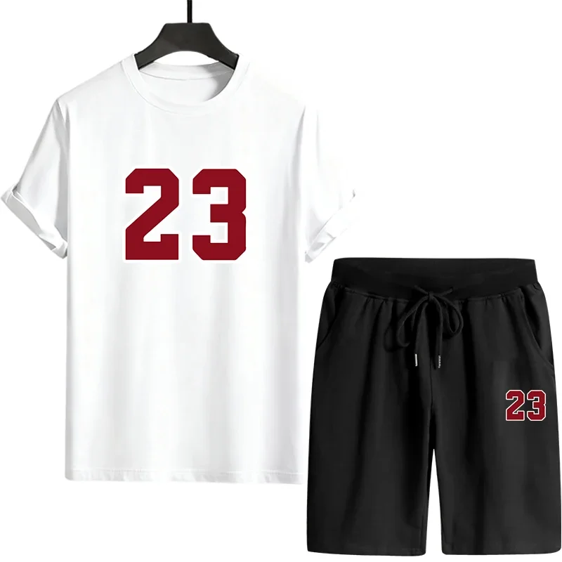 Conjunto Deportivo Informal para Hombre, Verano 2026, Cómodo y Fresco, para Uso en Exteriores o en Casa, Camiseta de Manga Corta y Pantalones Cortos, Ropa para Hombre, Camisetas y Conjuntos Coordinados