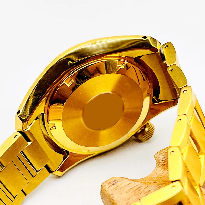 Gold NH35 Watch Case with Strap Fit Seiko SPB185 SPB187 Case For NH35 NH36 Movement Install Stainless Steel Bracelets Watch Case