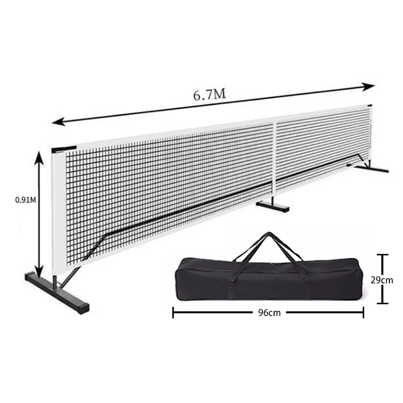 Factory Wholesale and Popular Among Customers Metal-made 6.7*0.91m Standard Portable Black Outdoor Adult Pickleball Net