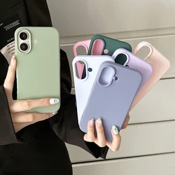 Luxury Candy Color Soft Cases for IPhone 15 14 16 13 Pro Max 16plus 16Pro Bumper Shockproof TPU Silicone Back Cover Caque