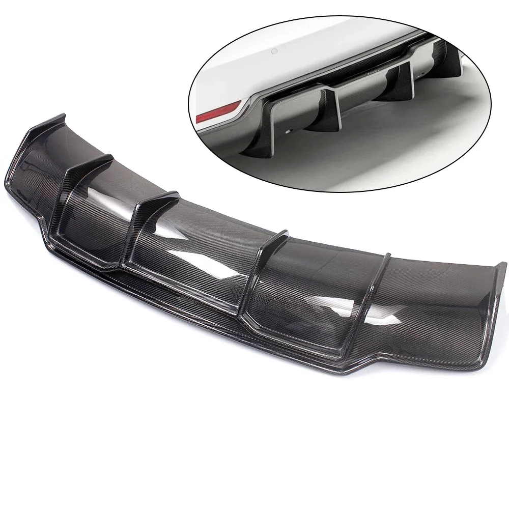 

High Quality Auto Accessories Vorsteine Style Carbon Fiber Rear Bumper Rear Lip Spoiler Wing For Tesla Model 3 2019-2021