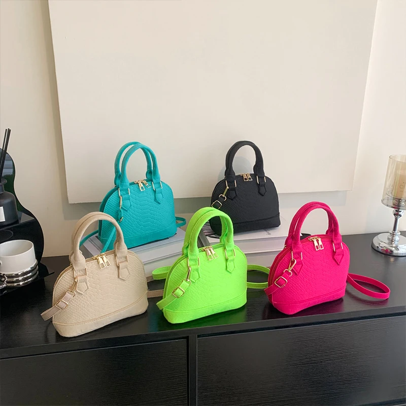 Bolso bandolera de un solo hombro con carcasa portátil, textura de alta gama, Color sólido, nueva moda