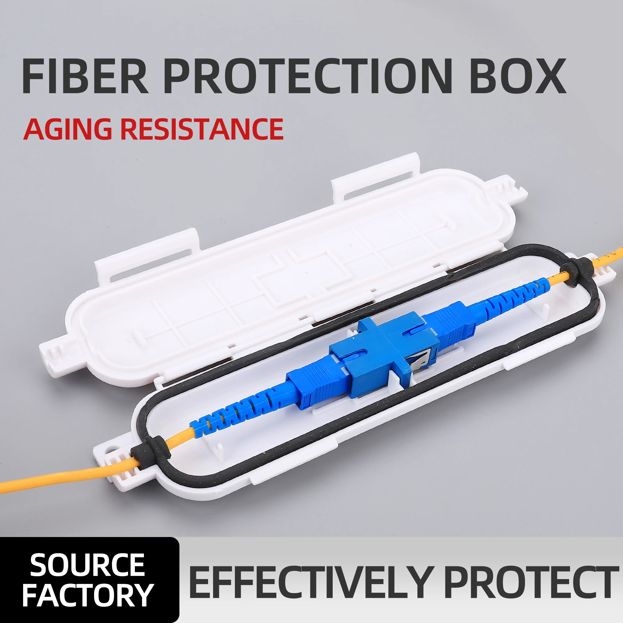 FTTH Optical Fiber Protection Box 10Pcs Square/Round/Waterproof Protection Box Optical Fiber Welding Protection Sleeve