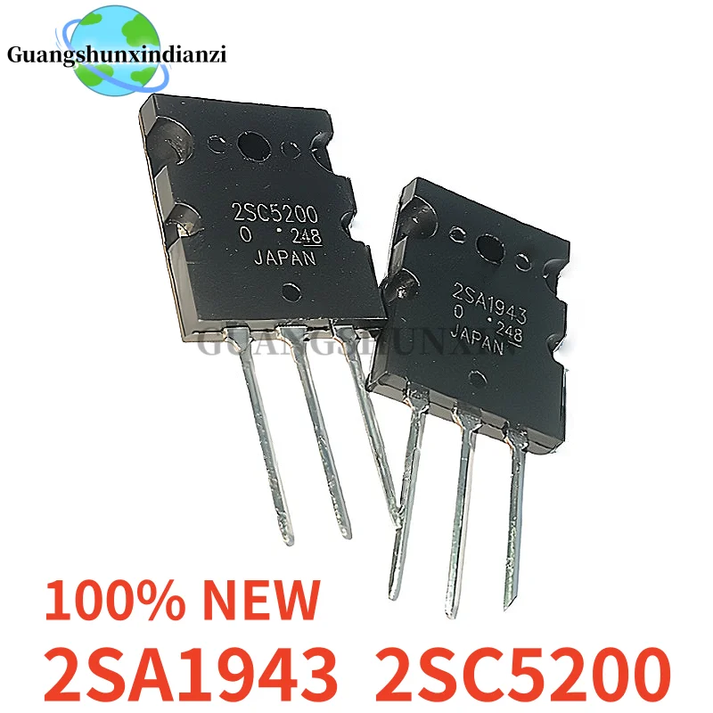 5Pairs/5PCS 100% NEW 2SA1943 2SC5200 A1943 C5200 TO-264 Matching tube for high power amplifier In Stock