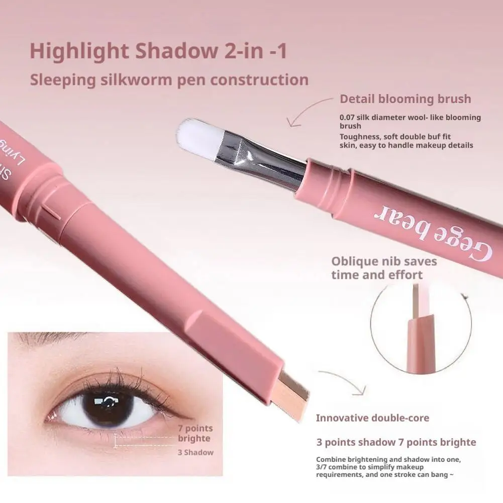 Dual-Tone Under Eye Liner Matte Highlighting Shadow Pencil Nude Beige Brown Brightening Cream Lying Silkworm Pen Eyeliner Makeup