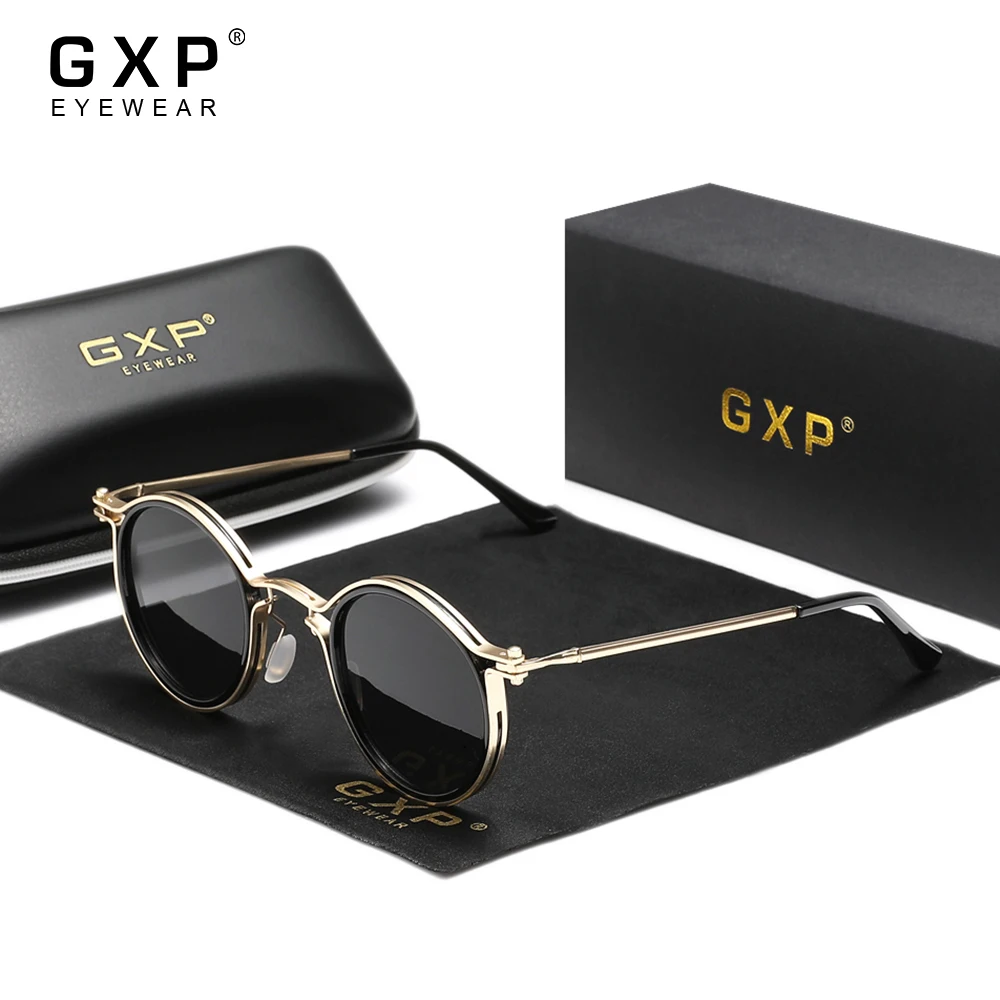 GXP Marke Retro Sonnenbrille Männer/Frauen Polarisierte UV400 Fahren Outdoor Brille Runden Rahmen Trendy Anti-glare Männliche Brillen