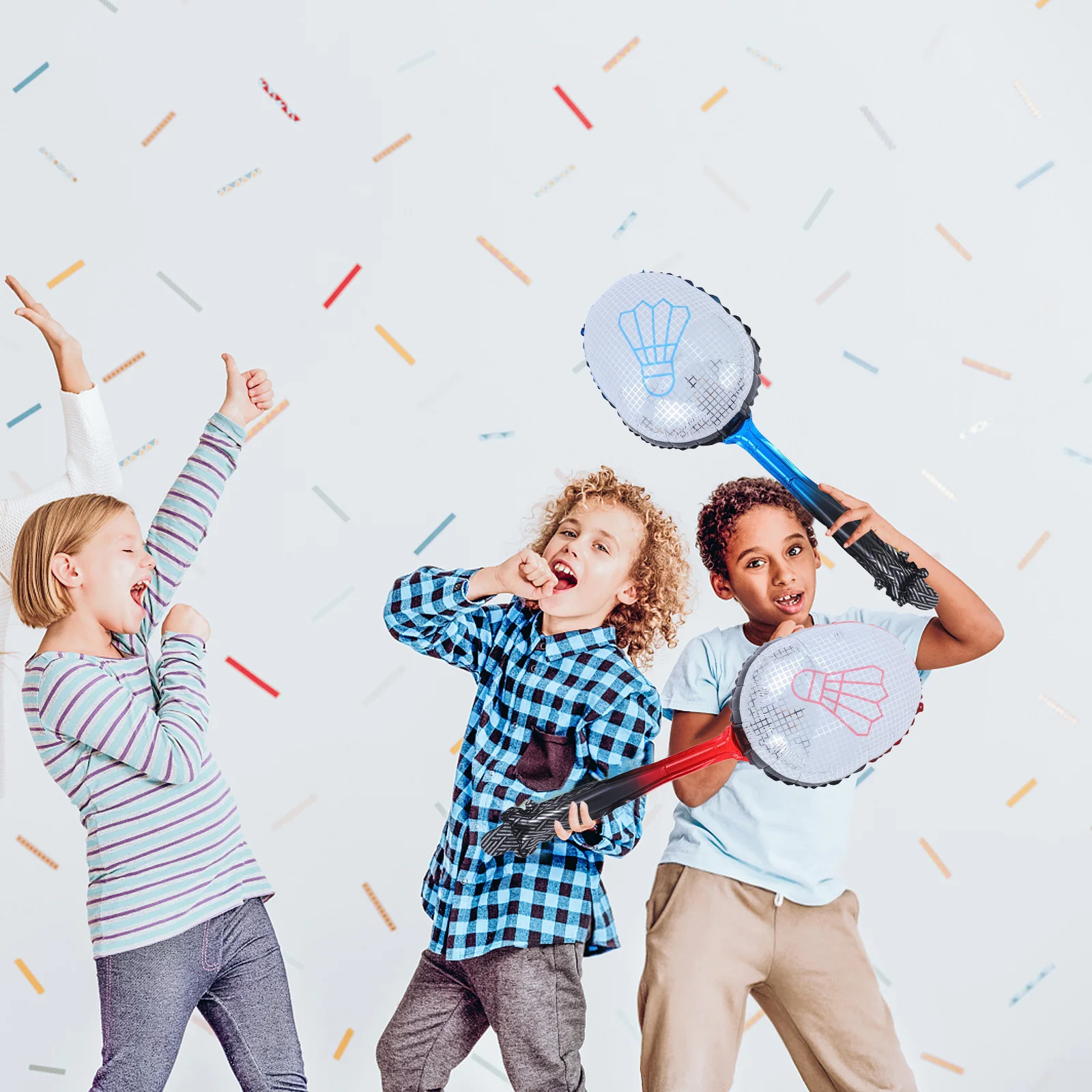 

4Pcs Aluminum Foil Badminton Racket Balloon Red Birthday Party Decoration Sports Themed Helium Balloon Party Supplies