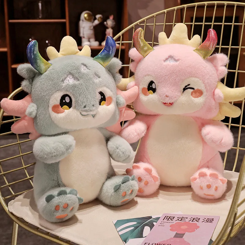 

20/30cm Cartoon Mascot Dragon Plush Toys Soft Lucky Dragon Stuffed Animal Kawaii Plushie Doll Pillow Store Decor Gift