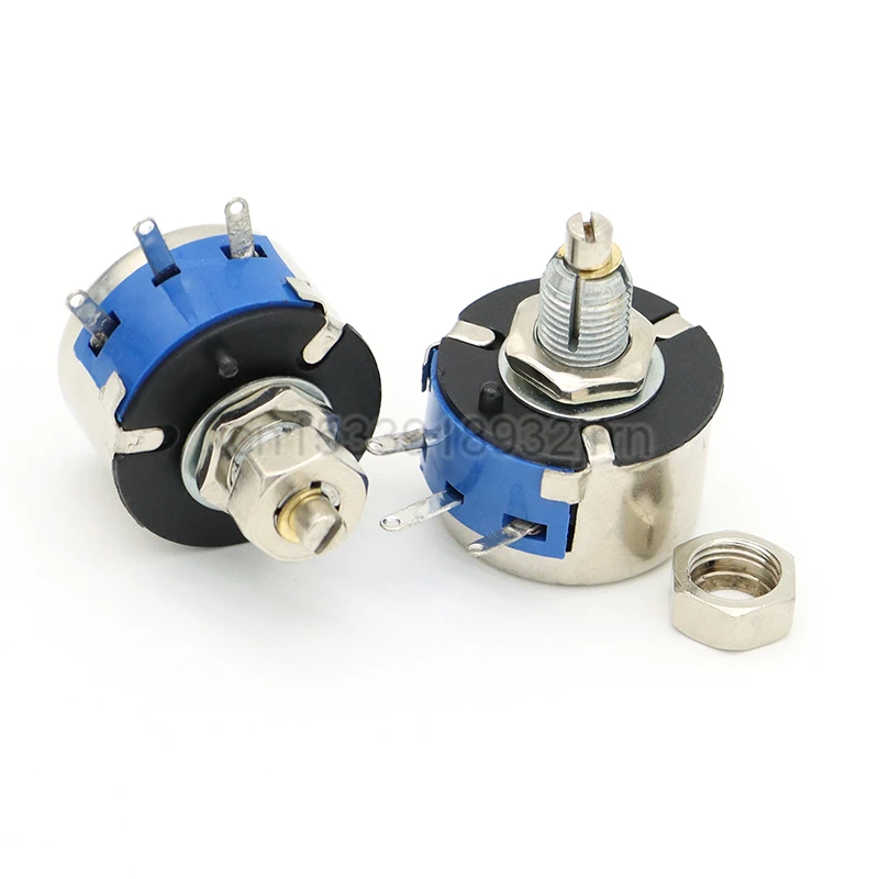 1Pcs WX14-11 3W Single Loop Wire Wound Potentiometer With Lock Neck 47R 100R 470R 1K 2K2 3K3 10K