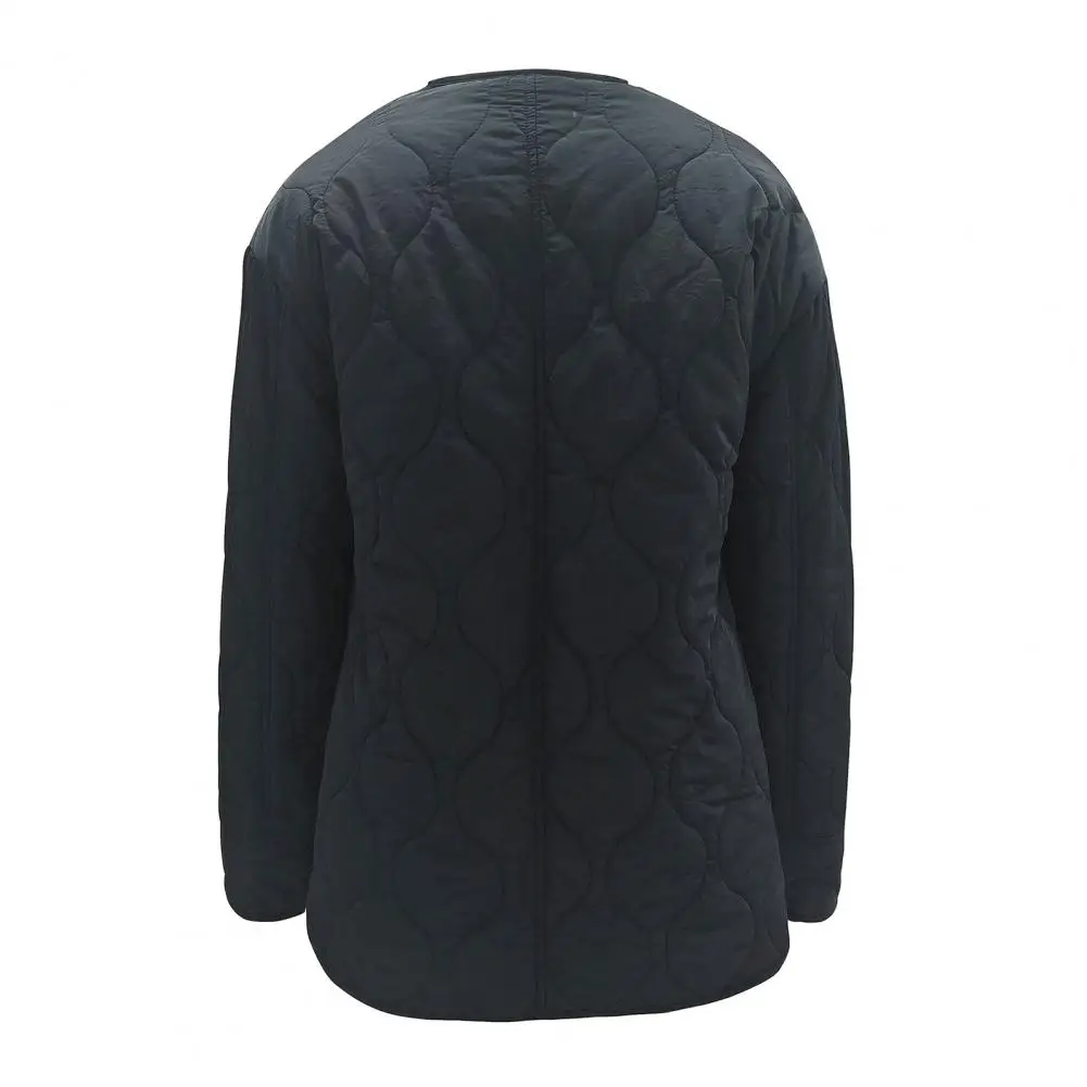 Herbst Winter frauen Lose Jacken Dünne Parka Oversize Mäntel Rundhals Outwear Weibliche Lange Hülse Baumwolle Kleidung Mit Taschen