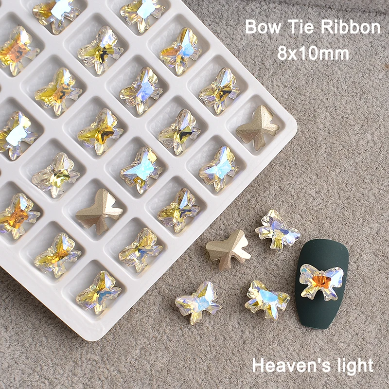 大蝶弓リボンネイルアートラインストーン尖底クリスタルガラス蝶マニキュア DIY アクセサリー