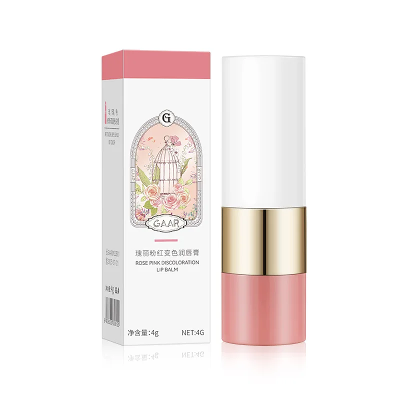 Rose Garden Batom Mudando Cor, Impermeável, Rosa Nu, Mudança de Temperatura, Bálsamo Labial Nutritivo de Longa Duração, Mágico