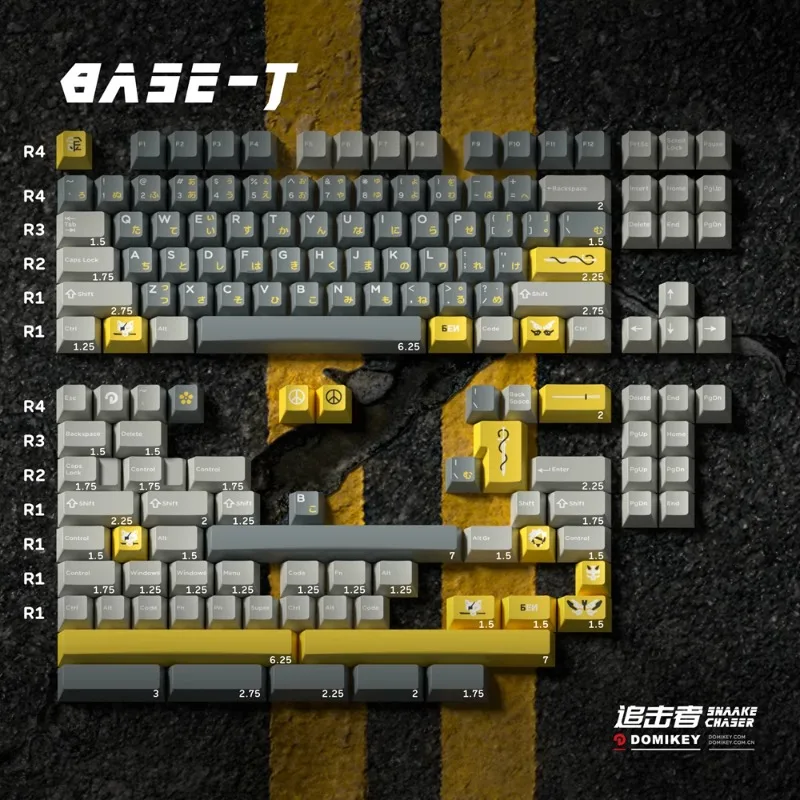 CHASER Keycap Double Shot ABS Cherry Profile Japanese Russian Sublegends MX Compatible Custom Keycaps for Mechanical Keyboard