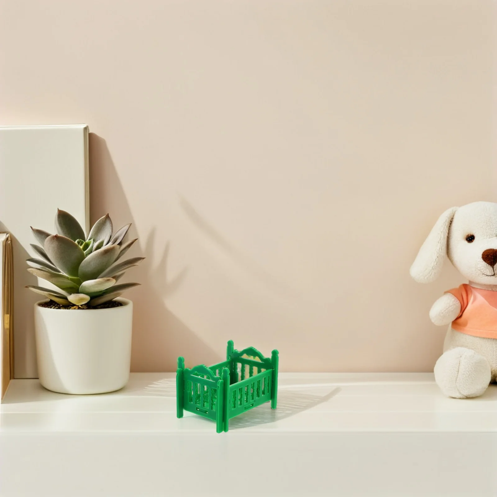 

18Pcs Dollhouse Bed Set: Detailed Mini Crib for Children's Role Play Enriching Home Scenes Parent Child Interaction Tiny Room