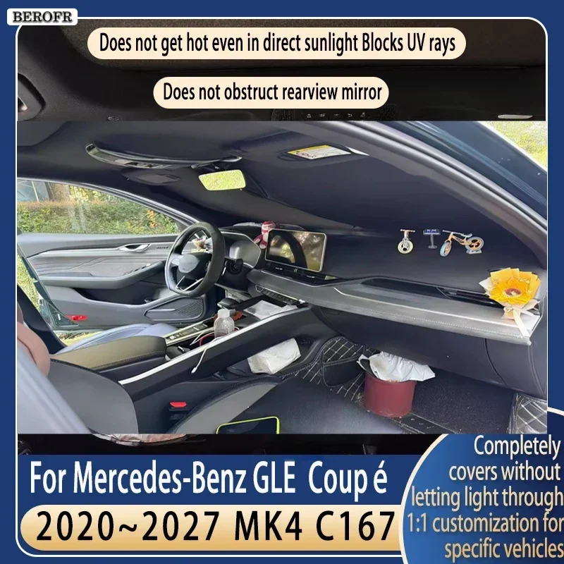 

Steering wheel Car Sun Visor For Mercedes-Benz GLE Coupe 2020~2027 2026 MK4 Summer Cooling Accessories Front Windshield Sunshade
