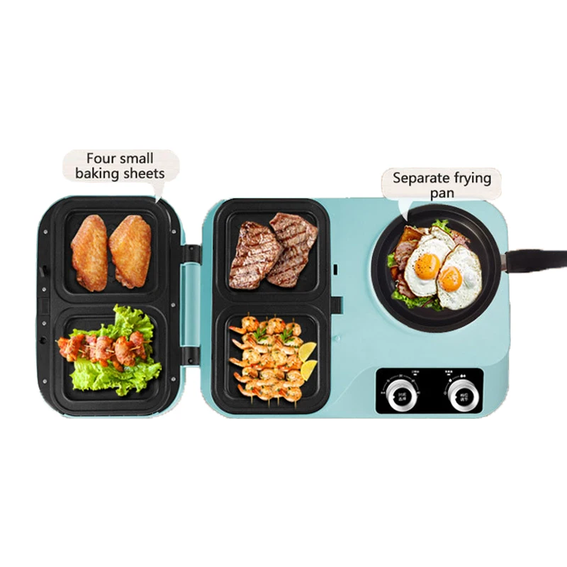 

3-in-1 Multifunctional Breakfast Machine for Hotels Electric Toaster Oven for Coffee Sandwiches Frying Pan for Household Use