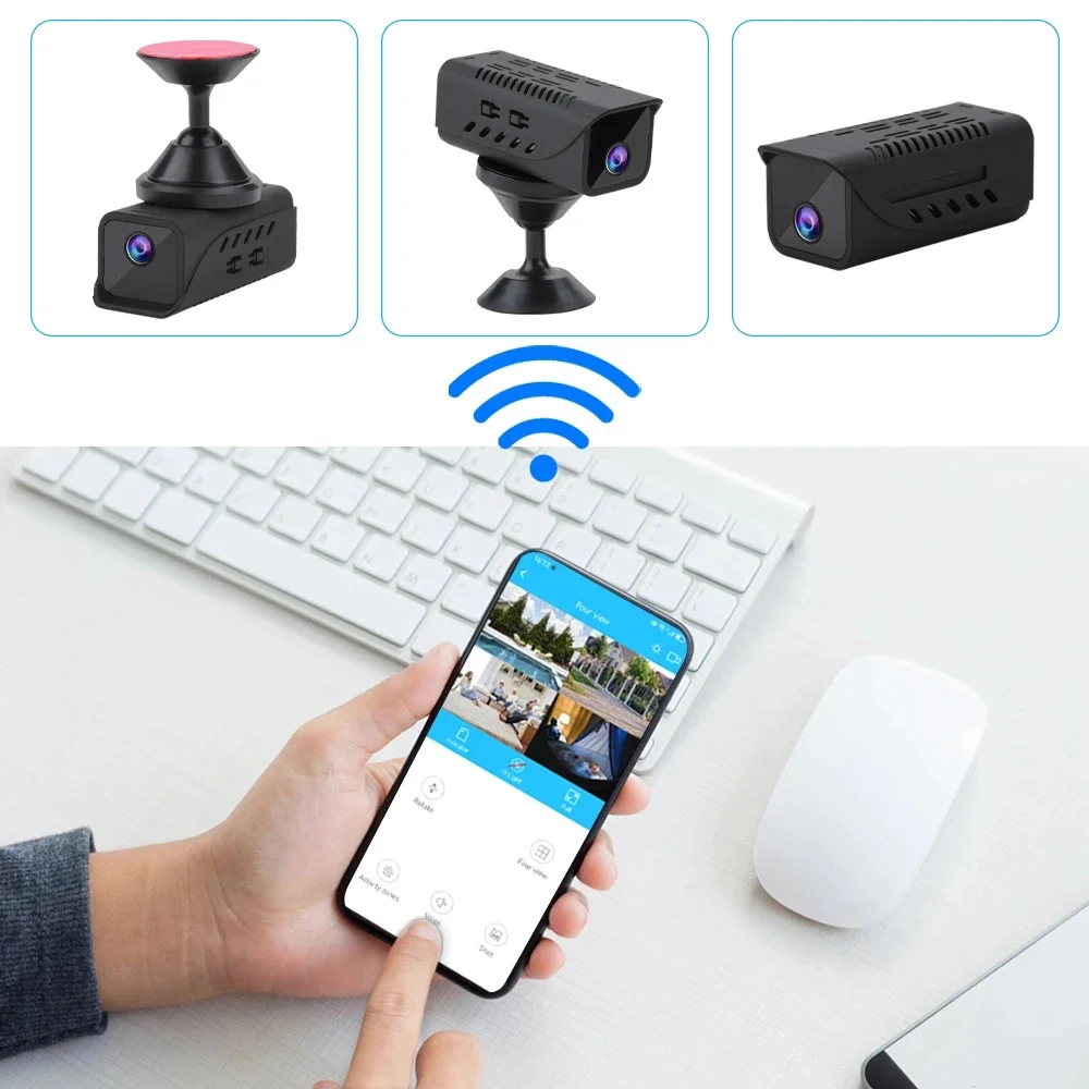 Mini Smart Home Security Camera Indoor Wireless Wifi Remote View Outdoor Waterproof Camera Two Way Audio Human Detection Camera