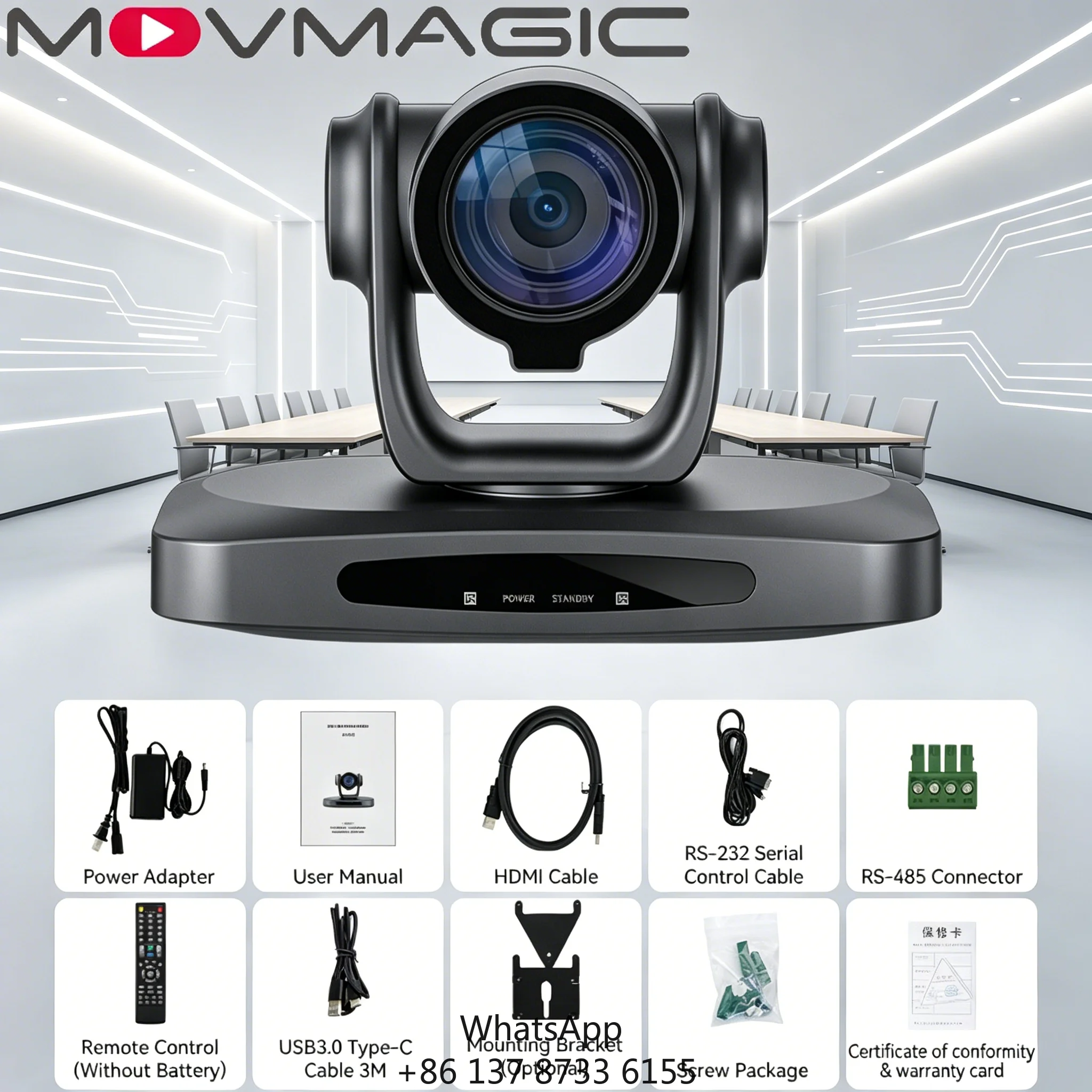 Movmagic MC3-H 30X 4K30P Ultra HD PTZ Camera With Catch Up Function 1 Year Warranty Live Streaming Conference & Broadcasting Use