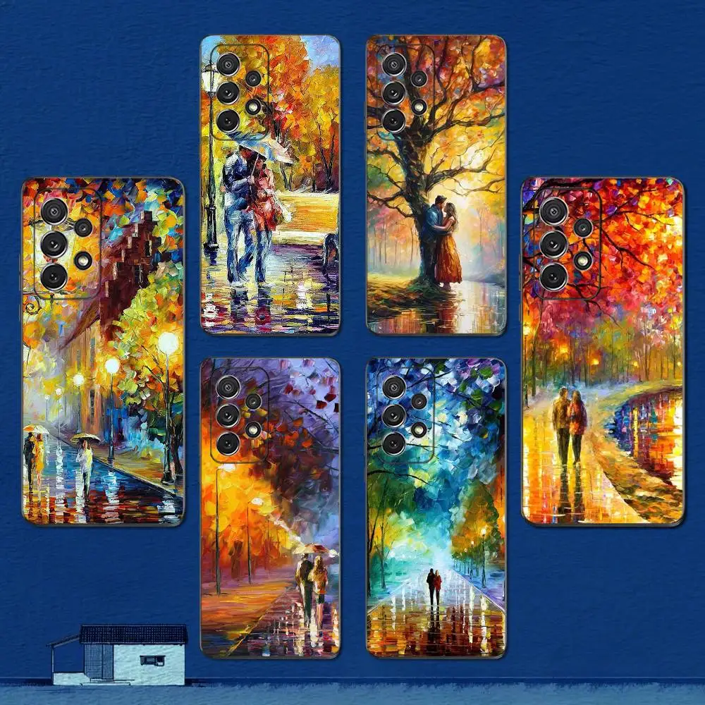 

Painting L-LEONID A-Afremov Phone Case For Samsung S22,S21,S20,S10,S9,S25,S24,S23,Ultra,FE,Plus,Lite,Soft Silicone Black Cover