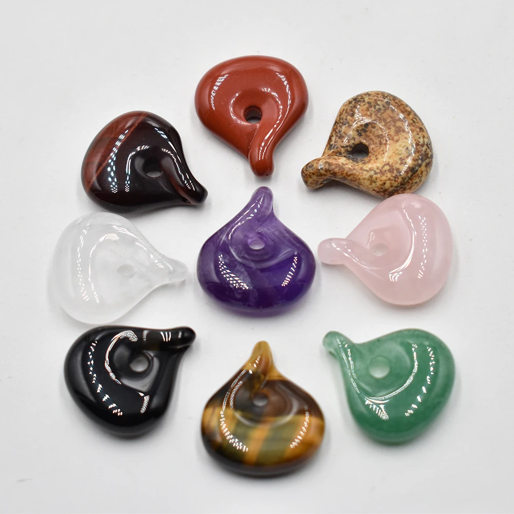 Großhandel 6 Stück/Set Natürlicher Tigerauge-Stein Rosenquarz Amethyst Geometrische Form Anhänger DIY Handgemachte Halskette Schmuckzubehör – Detail 2