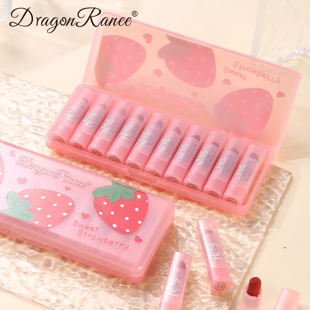 Ten-Piece Lipstick Set, Velvet Matte, Silky and Delicate Makeup Effect, Long-Lasting, Waterproof, Complexion-Enhancing Lipstick Set