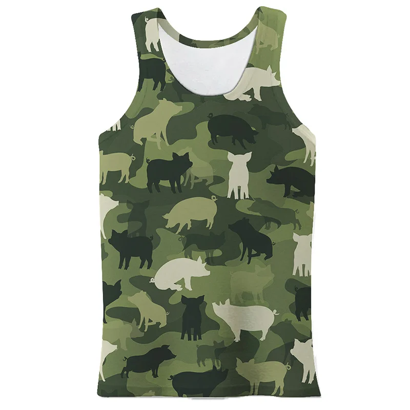 Fashion 3d Print Camouflage Tank Top For Men Kids Summer Vest Casual Sleeveless Cool O-neck Oversized Tees Tops Male Clothes