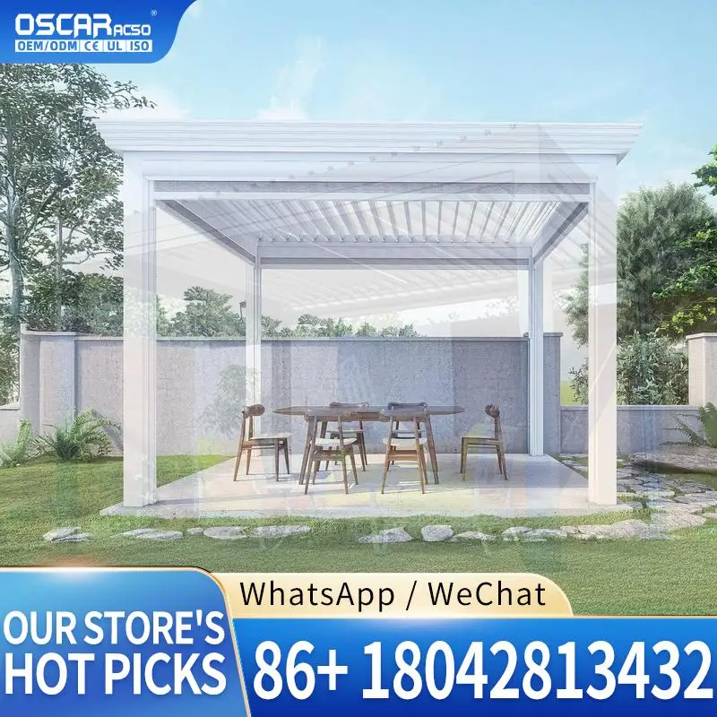 Outdoor Garden Modern Waterproof Aluminium 3X3m 3x4m Bioclimatic Louvered Pergola for Patio Balcony Backyard pergola