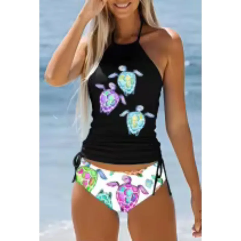 Nieuwe bikini print split kleurrijke diverse badpak bikini's sexy 2-delige set