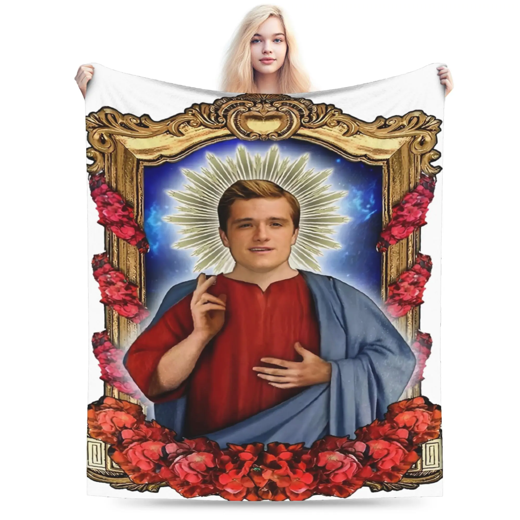 Saint Josh Hutcherson  Accessories Blanket Soft Coral Fleece Plush Funny patterns Throw Blanket Cozy Plush Thin Quilt